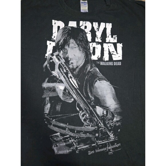 Daryl Dixon The Walking Dead Zero Tolerance For Walkers Black Tee L - Picture 1 of 7